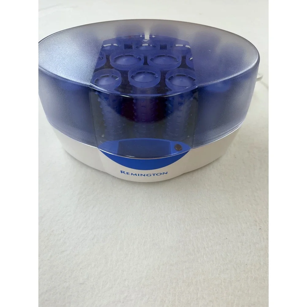 Remington H-1080I Ionic Hair Setter 20 Velvet Rollers Blue White Hot Roller Set